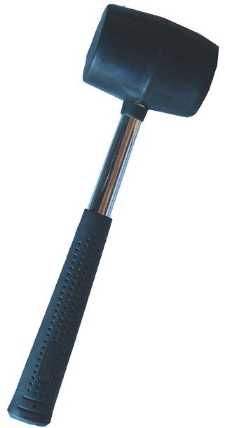 High quality rubber hammer with strong steel shaft and non turn head.