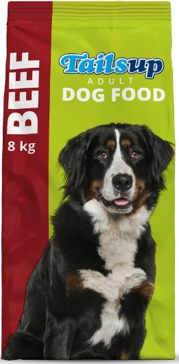 Tailsup Adult Dog Food Beef is a delicious and wholesome Beef-flavoured dog food. Suitable for all dog breeds, it's rich in protein and fibre ensuring that your dog's daily nutritional requirements are met. Ingredients: Cereals, Derivatives of Vegetable Origin, Meat & Animal Derivatives (min 4% Beef), Fats & Oils, Vegetable Protein Extracts, Palatability Enhancer, Vitamins & Minerals, Amino Acids and Approved Antioxidants. (May contain at least 5% GMO) Suitable for all dog breeds. Store in a cool, dry place.