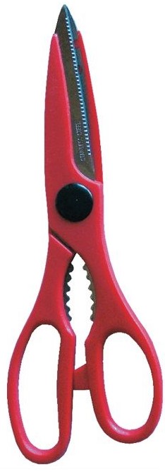 Our famous red multi-purpose scissors really has a 101 uses, with it's stainless steel blade it's perfect for the kitchen and garage alike. Cuts an array of different materials. comes with stainless steel grips on the handle.