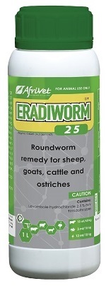 Roundworm remedy for cattle, sheep, goats and ostriches.