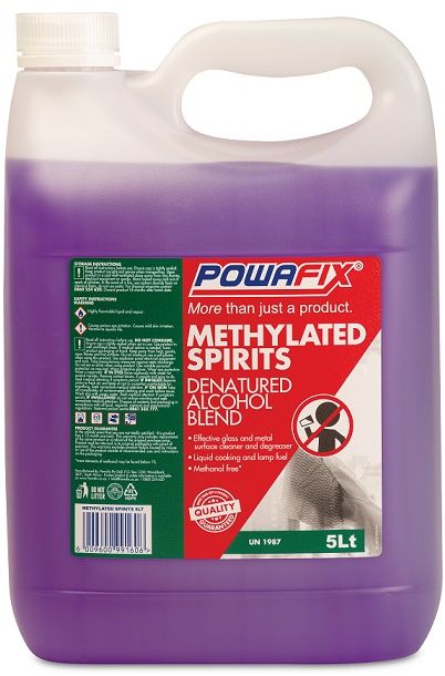 Powafix Methylated Spirits denatured alcohol based multipurpose solvent is used in Primus Stoves, household Lighting and for general cleaning.