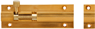 Barrel bolt straight 50mm solid brass polished brass finish & incl screws.