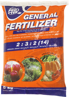 A chemical granular fertiliser. N:P:K (%) 2:3:2 (14). General feeding of flower bearing shrubs, flowers and vegetables