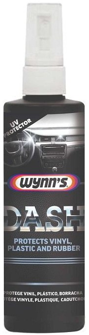 Wynn's Dash for vinyl and rubber, treats and protects the dashboard, plastic bumpers, trim, matt surfaces and trunk rubbers. Dash will remove polish traces from plastic and rubber trims.