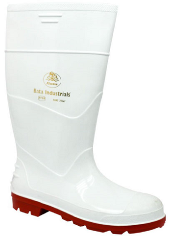 Upper: Virgin PVC Sole: Nitrile PVC Lining: Textile Colours: White & Red