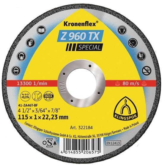 Free of iron, sulphur and chlorine. Ideal for tough/hard materials such as titanium and high alloy steels. Short cutting times and long service life due to self. Sharpening zirconia alumina. Low thermal load. Low burr formation.