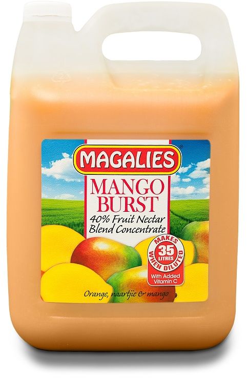 Magalies 5 Litre Mango Burst 40% 1+6 Fruit Nectar Concentrate