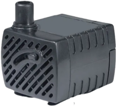 WH150 L/H Pond & Fountain Pump This pump is the heart and soul of your pond & fountain and it is essential for keeping it continually healthy and oxygenated. Litres per hour: 150L/h Maximum head height: 0.50m Cable length: 1.5m Plug: 2 pin plug and 2 core cable Watts: 3.2w ECO DESIGN APPLICATIONS: Multi-purpose submersible pumps can be used in ponds & water features for water circulation, filtration, and fountain or as general utility pumps. NRCS Certificates of compliance No-Fuss 3 Year Warranty Burn Out Warranty 2 core cable and factory fitted 2 pin plug Eco friendly Efficient power consumption FEATURES: Long Life Impeller with spares readily. Continuous Duty Adjustable Flow Rate  to allow less water than the maximum to be pumped, should this be required. 3 Year Burn Out Warranty Salt & Fresh Water Koi & Pond Safe Suitable for both Indoor & Outdoor Use Eco-design motor set to run at maximum efficiency Thermal Overload Protection.