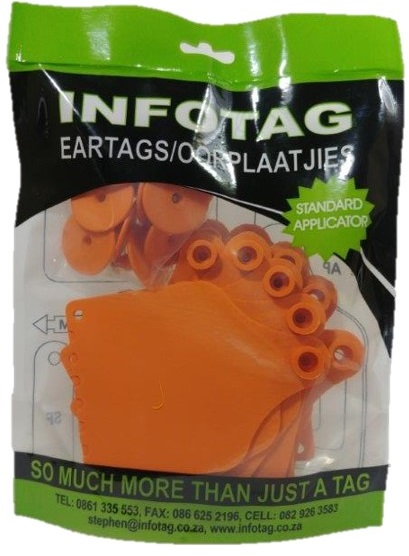 Plastic ear tags with copper point.