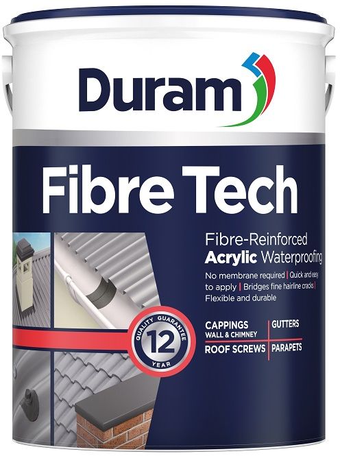 Fibre-Reinforced Acrylic Waterproofing Bridges fine hairline cracks on parapets, wall and chimney cappings, gutters and roof screws. Convenient membrane-free application - simply brush on quickly and easily. The fibres make it a tough, durable and flexible waterproofer. Non-drip with excellent adhesion. Can be top coated with Duram roof or decorative paints, or used as a final coat. *Fish and plant friendly, so you can use it in your pond. Water-based - application tools are easy to clean with water A premium fibre-reinforced acrylic waterproofer used to bridge fine hairline cracks without the need for a separate reinforcing membrane, on parapets, wall and chimney cappings, gutters and roof screws.