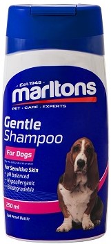 Gentle shampoo for dogs. For sensitive skin. pH balanced, hypoallergenic and biodegradable.