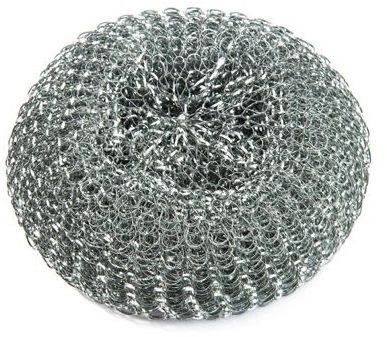 Metal pot scourers in a pack of 36 units.