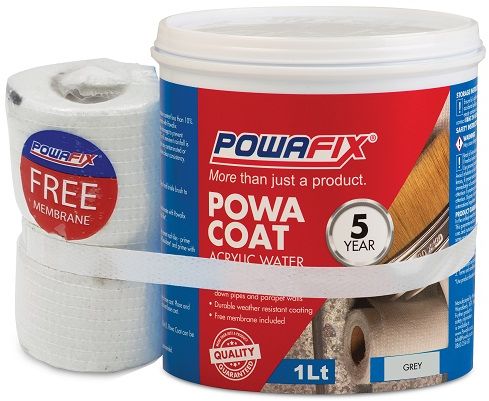 Powafix Powa Coat Waterproofer combines the waterproof properties of bitumen with the durable, UV resistance of an acrylic resin, this weather resistance product will seal and protect surfaces and is backed by a 5 year quality guarantee.