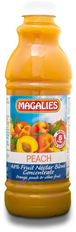 Magalies 1 Litre Peach 48% 1+4 Fruit Nectar Concentrate