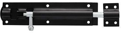 Barrel bolt 102mm mild steel black epoxy coated includes fastenings & screws.