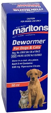 Effective worm remedy against large roundworms (ascarids) in dogs & cats. Suitable for puppies 4 weeks of age.