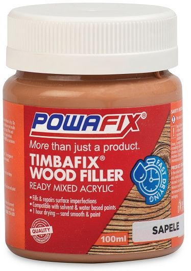 Powafix Timbafix is a wood filler ideal for filling small imperfections, blemishes, chips and indentations on timber surfaces. Timbafix provides a smooth paintable finish.