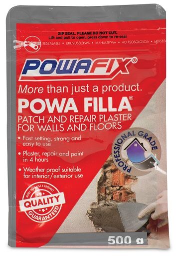 Powa Filla Patching plaster is a tough and durable, interior / exterior, fast drying plaster that can be ready for painting within 4 hours of application.