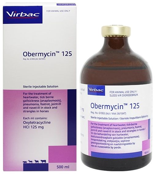 For the treatment of heartwater, tick-borne gall sickness (anaplasmosis), pneumonia, foot rot, joint-ill and navel-ill in stock and strangles in horses. Sterile injectable solution containing 125mg oxytetracycline hydrochloride per ml. For the treatment of heartwater, tick-borne gall sickness (anaplasmosis), pneumonia, foot rot, joint ill and navel ill in stock and strangles in horses.