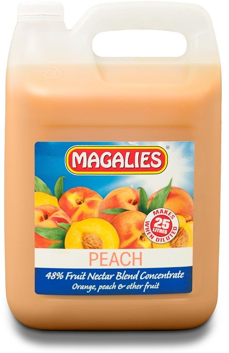 Magalies 5 Litre Peach 48% 1+4 Fruit Nectar Concentrate