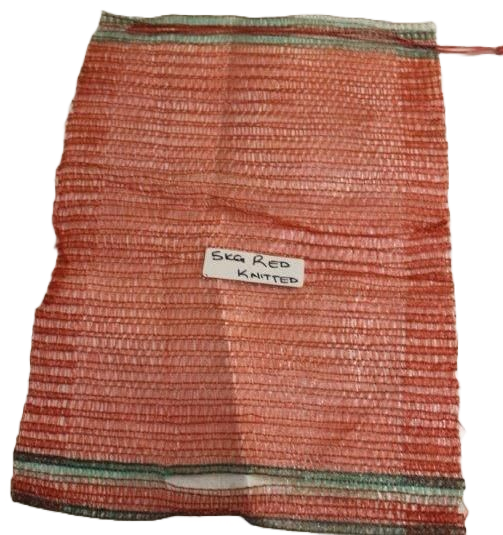 The knitted pockets are made from high-density polyethylene and are available in a large range of sizes, from 2kg to 25kg. They are also very strong and have more colours like tangerine and mandarin, available.