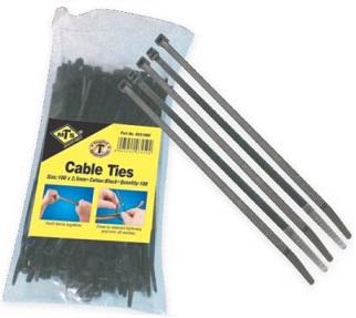 Tough PVC cable ties.