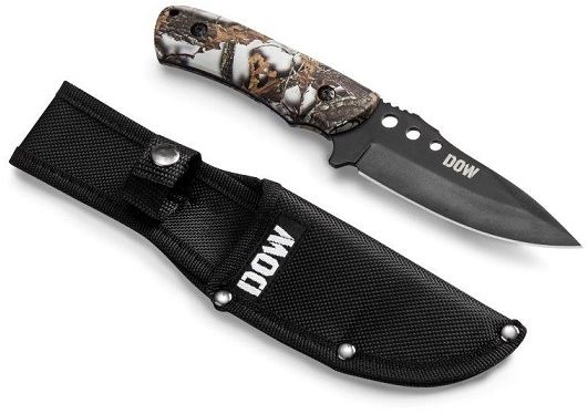 Knife D.O.W Black Regular Blade With Camo Handle. Ideal for hunting and slaughtering.