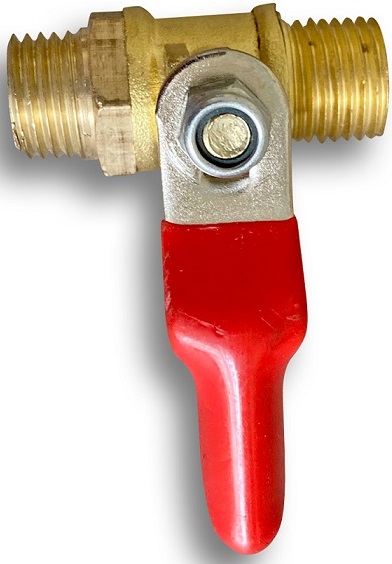 Brass Cock/tap to fit on the KUAL 22 high pressure piston pump, for Turing on and off the water flow from the pump to the fire-fighter hose.