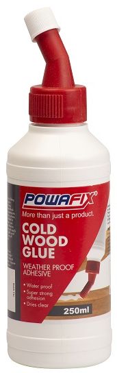 Powafix Cold Wood glue is a water based adhesive formulated to provide a strong weather proof bond between timber surfaces. initial high tack makes the product easy to use and effective at bonding timber surfaces together. Our unique product guarantee gives you peace of mind.