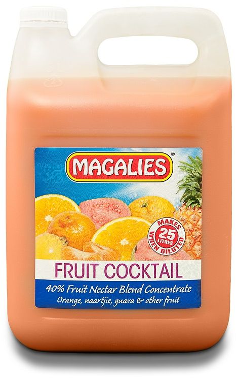 Magalies 5 Litre Fruit Cocktail 40% 1+4 Fruit Nectar Concentrate.