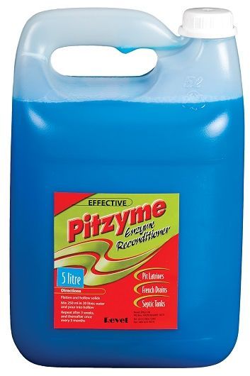 Pitzyme reconditioner enzymes for use in pit latrines, French drains and septic tanks.