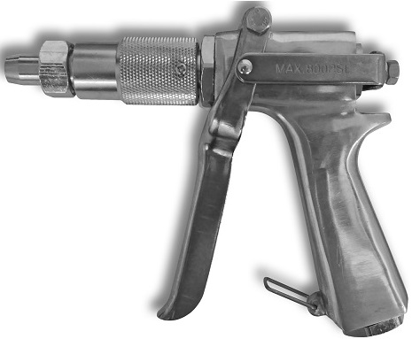 Heavy duty metal fire-fighter gun. Ideally suited for us with high pressure fire fighter units. Extra strong and all metal construction, with aluminium handle, stainless steel trigger and chrome plated brass nozzle. The nozzle is fully adjustable from a fine mist to a full distance jet stream. Ideal for fire fighting and wetting down after fires. Easy to use trigger lock for continuous spraying and a drip-free shut-off. Increased durability with Teflon seals and all metal construction. Works with all types of herbicides, pesticides and fertilizers for applications such as tree spraying, pest control, lawn-care and a wide range of other professional applications, including spraying shrubs, flowers, and trees.