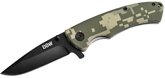 The Night Ranger Jnr is a medium folder. 420 stainless steel blade with black coating. Heavy duty camo nylon scales. Lino lock system.