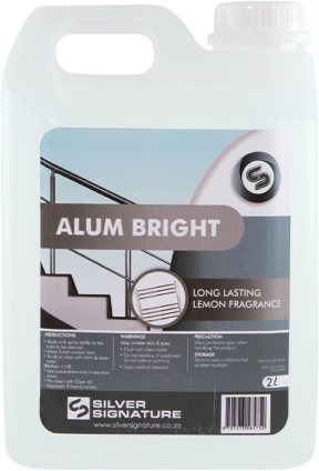 Alum brite has been formulated for use as a cleaning- and brightening agent on aluminium surfaces.