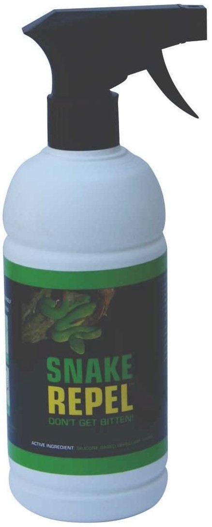 A ready to use silicone based liquid repellent for snakes.