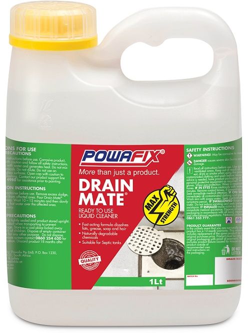 Sulphuric acid and phenol free high potency / quick acting formula breaks down and dissolves oil, grease, fats and hair. The use of biodegradable chemicals makes this product Suitable for use with septic tanks.