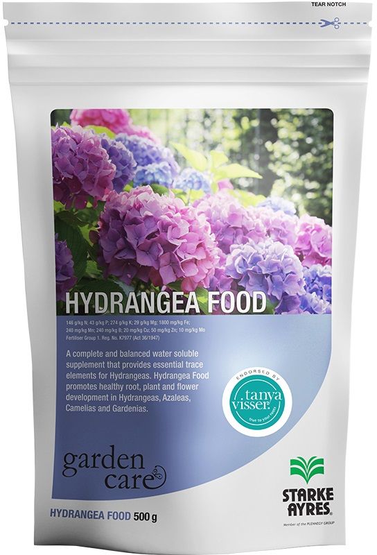 Hydrangea Food is a concentrated and balanced fertiliser, which, when used regularly will promote healthy root, plant and flower development in Hydrangeas, Azaleas, Camelias and Gardenias. Hydrangea Food contains all the major nutrients required by the plant during the growing season and is particularly effective in sandy soils. Easy to apply, as a foliar feed or directly to the roots as a soil drench. Water-soluble and is readily absorbed by the plant. Can be applied simultaneously with most insecticidal sprays.