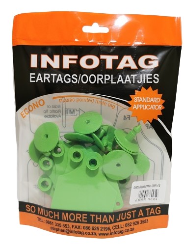 Plastic ear tags with plastic point.