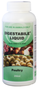 "Digestabile L is a hepato-protector water soluble solution. It stimulates bile secretion and helps eliminate fat due to its choleretic and lipotropic properties. Dosage and directions Broilers 1-2ml/1lt clean drinking water In the morning for 2-5 days Layer replacement pullets and breeders 1.5-3ml/1lt clean drinking water In the morning for 2-5 days Commercial layers 1ml-2ml/1lt clean drinking water In the morning for 2-5 days Swine 1ml-2ml/1lt clean drinking water In the morning for 2-5 days"