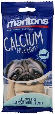 Treat for small dogs. Calcium rich & supports dental health. No artificial colours or flavours.