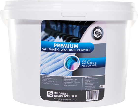 Premium washing powder 5kg bucket.