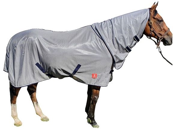 Maximum protection against allergies, flies, midges and insect bites. Helps to prevent Horse Sickness and bleaching of horse's coat. Adjustable front buckle closures. Shoulder pleats for freedom of movement. Cross over straps to keep the sheet in place. Large tail flap and neck cover for maximum coverage / Cob / 135cm / 15-16HL / Horse / 145cm / 16-17HXL / Big Horse / 155cm - 17HSoft mesh protection to keep out biting insects whilst remaining comfortable for the horse.