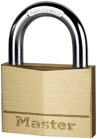 Master lock padlock solid brass 60mm keyed to differ.