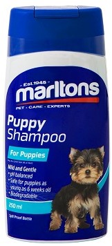 Mild & gentle shampoo safe for puppies as young as 6 weeks old. pH balanced and biodegradable.