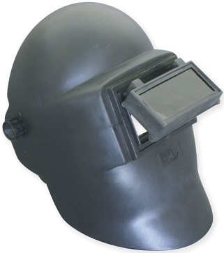 Standard flip front welding helmet.