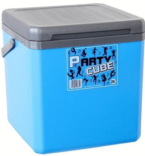 25L portable cooler box ideal for storing food and drinks at parties.
