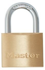 Master lock economy padlock 40mm solid brass 2 pack keyed alike & includes 2 keys.