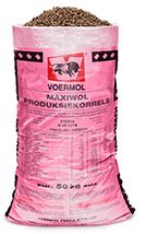 VOERMOL MAXIWOL PRODUCTION PELLETS (V15415). Class: Protein, Energy, Mineral & Trace Element Supplement for Sheep & Goats. VOERMOL MAXIWOL PRODUCTION PELLETS is a ready-mixed, high quality lick for sheep & goats in pellet form. Easy to handle & convenient to use. It is ideal for situations where problems are experienced with mixing licks due to insufficient labour and/or lick troughs. Ideal for situations where grain is unavailable or too expensive to use. Limits wastage & wind losses because it is in pellet form. Contains adequate intake inhibitors to regulate intake. Supplies bypass protein, energy & minerals which stimulate production. Can be used as a maintenance lick, with huge success, for any class of small stock. Especially suitable for late pregnant & lactating sheep, Angora & Boer goat ewes because of the high content of bypass protein.