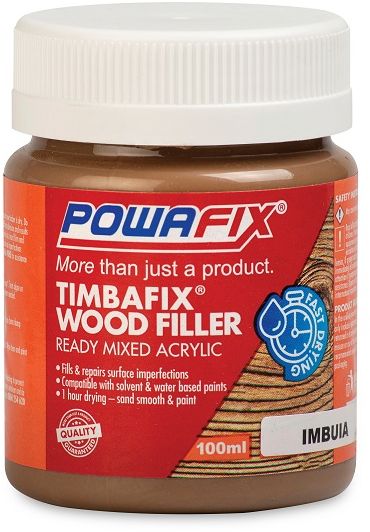 Powafix Timbafix is a wood filler ideal for filling small imperfections, blemishes, chips and indentations on timber surfaces. Timbafix provides a smooth paintable finish.