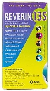 For the treatment of heartwater, tick-borne gall sickness (anaplasmosis), pneumonia, navel ill, joint ill and foot rot in stock and strangles in horses.